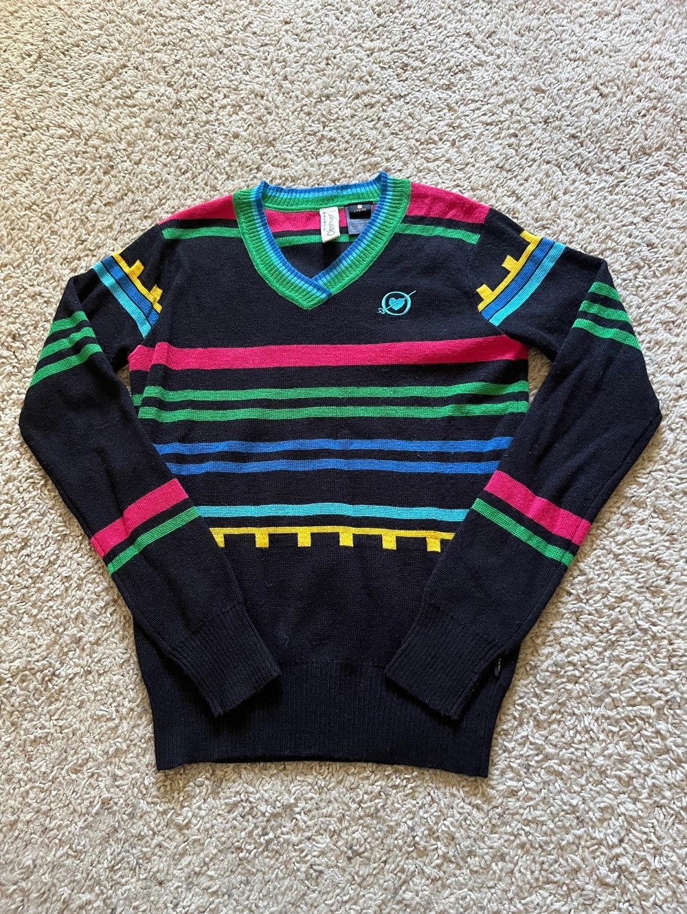 Obermeyer Women’s Multicolor Black Striped Sweater Size S